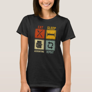 Sarcastische retro voor CPA Eat Sleep Boekhouding T-shirt