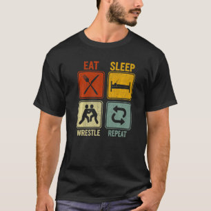 Sarcastische retro voor worstelaar Eat Sleep Wrest T-shirt
