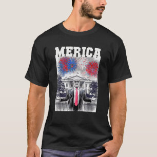 Sarcastische TRUMP 4 juli Amerikaanse Vuurwerk Pat T-shirt