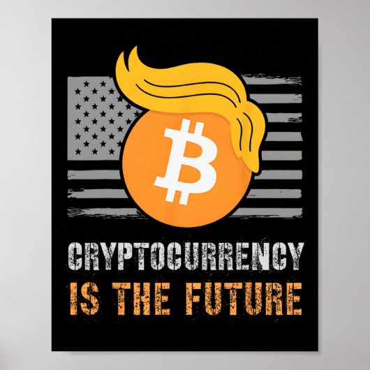 Sarcastische Trump America Crypto is de toekomst J Poster (Voorkant)