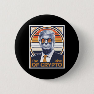 Sarcastische Trump De opkomst van Crypto Bitcoin M Ronde Button 5,7 Cm