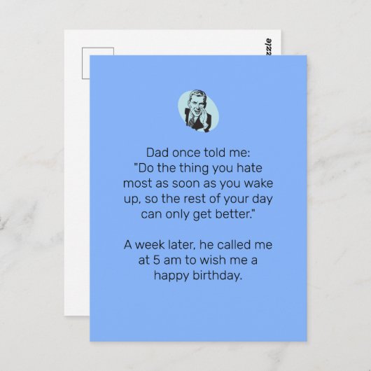 Sarcastische vadergrap voor Gefeliciteerd Briefkaart (Voorkant / Achterkant)