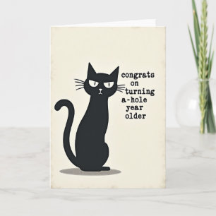 Sarcastische verjaardagskaart voor kattenliefhebbe kaart