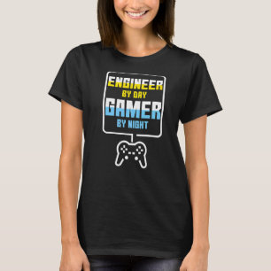Sarcastische Vrouwen Engineer Dag Gamer Nachtcontr T-shirt