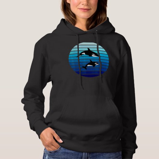 Sarcastische walvis voor gezinshereniging blauwe r hoodie (Voorkant)