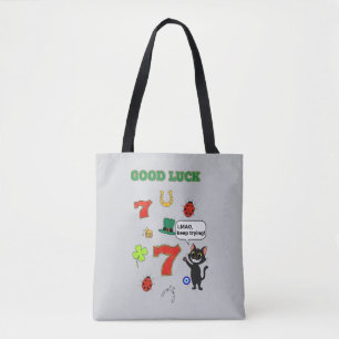 Sarcastische zwarte kat en Lucky charms Draagtas
