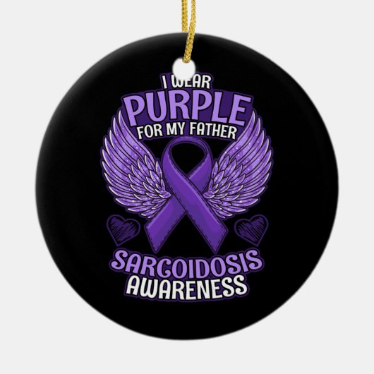 Sarcoïdose Bewustheid van vader ondersteunt Paars Keramisch Ornament (Voorkant)