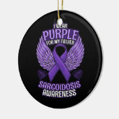 Sarcoïdose Bewustheid van vader ondersteunt Paars Keramisch Ornament (Links)