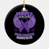 Sarcoïdose Bewustheid van vader ondersteunt Paars Keramisch Ornament (Achterkant)