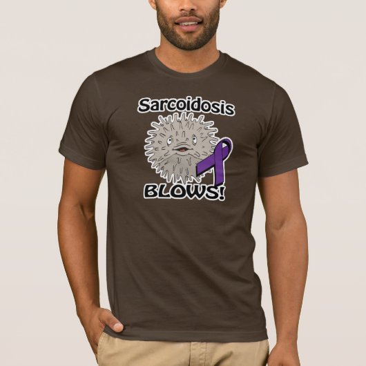 Sarcoïdose blaast bewustzijnsontwerp t-shirt (Voorkant)