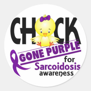 Sarcoïdose Chick Gone Paars 2 Ronde Sticker