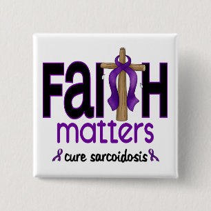 Sarcoïdose Faith Matters Cross 1 Vierkante Button 5,1 Cm