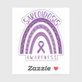 Sarcoïdose Paarse regenboog lint bewustzijn Sticker (Vel)
