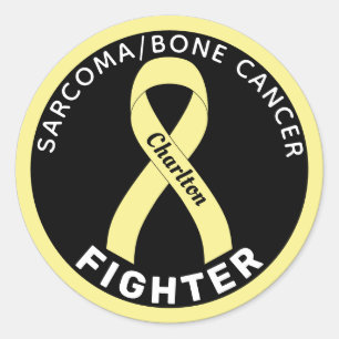Sarcoma/Bone Cancer Fighter Ribbon Black Ronde Sticker