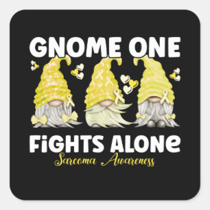 Sarcoma Cancer Awareness Yellow Gnome Vierkante Sticker