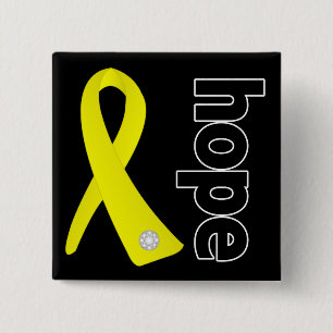 Sarcoma Cancer Hope Ribbon Vierkante Button 5,1 Cm