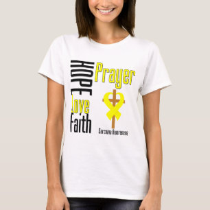 Sarcoma Hope Love Faith Prayer Cross T-shirt