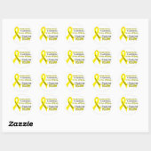Sarcoma I Draag met trots geel 1 Ronde Sticker (Vel)