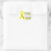 Sarcoma I Draag met trots geel 1 Ronde Sticker (Tas)