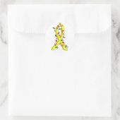 Sarcoma-kerstlampje Ronde Sticker (Tas)