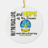 Sarcoma Kerstmis 3 Snow Wereldbol Ornaments Keramisch Ornament (Voorkant)