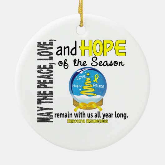 Sarcoma Kerstmis 3 Snow Wereldbol Ornaments Keramisch Ornament (Achterkant)