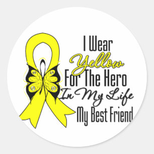 Sarcoma Ribbon My Hero My Best Friend Ronde Sticker