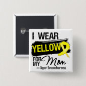 Sarcoma Ribbon voor mijn moeder Vierkante Button 5,1 Cm (Voorkant /achterkant)