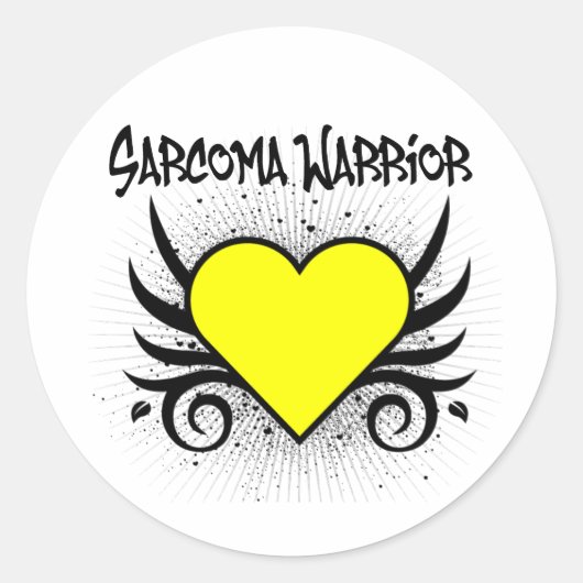 Sarcoma Warrior Heart Ronde Sticker (Voorkant)