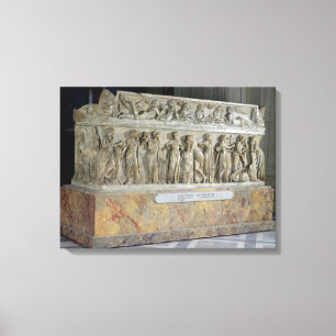 Sarcophagus met fries van de negen muizen canvas afdruk