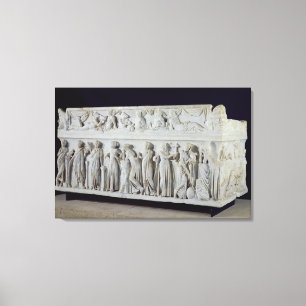 Sarcophagus met fries van de negen muizen canvas afdruk