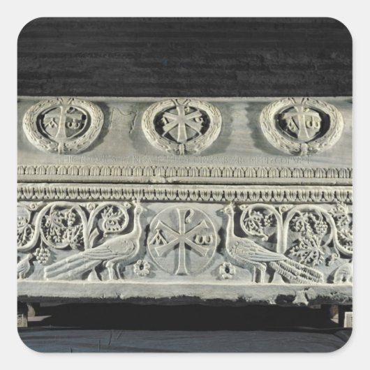 Sarcophagus van bisschop Theodore Vierkante Sticker (Voorkant)