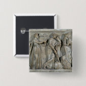 Sarcophagus van de Muses Vierkante Button 5,1 Cm (Voorkant /achterkant)