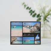 Sardaigne plages cadre noir collage carte postale (Debout devant)