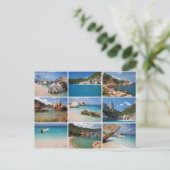 Sardaigne plages collage carte postale (Debout devant)