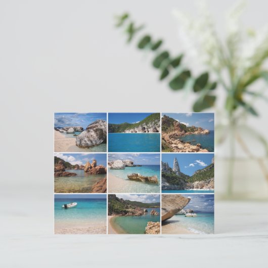 Sardaigne plages collage carte postale (Debout devant)