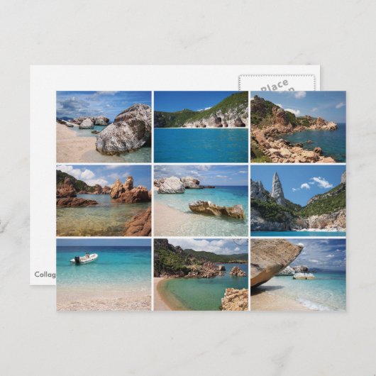 Sardaigne plages collage carte postale (Devant / Derrière)
