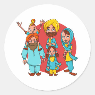 Sardar Ji en familie! Ronde Sticker