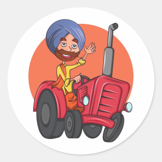 Sardar Ji Ronde Sticker (Voorkant)