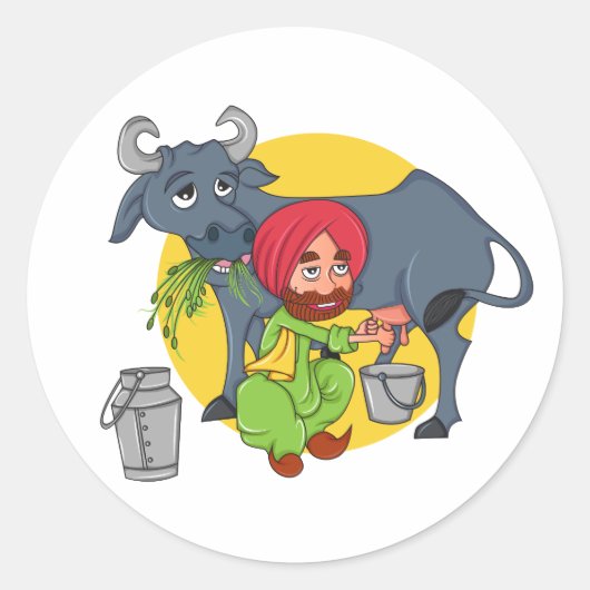 Sardar Ji Ronde Sticker (Voorkant)