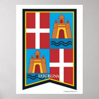Sardegna Sardinië Italië Regio Poster