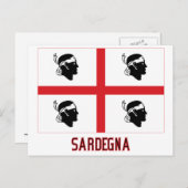 Sardegna vlag met naam briefkaart (Voorkant / Achterkant)