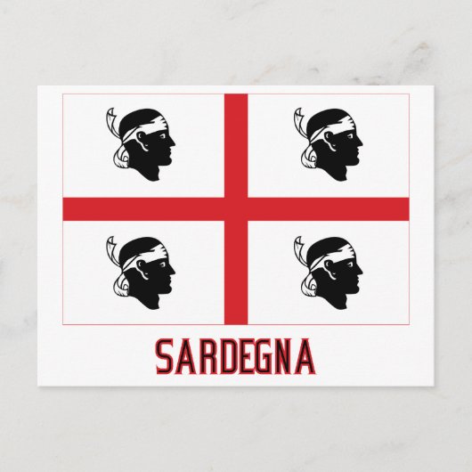 Sardegna vlag met naam briefkaart (Voorkant)