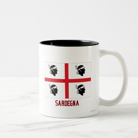 Sardegna vlag met naam tweekleurige koffiemok (Rechts)