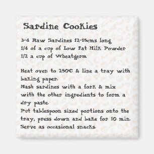 Sardine Cookies Recipe Magnet roze Magneet