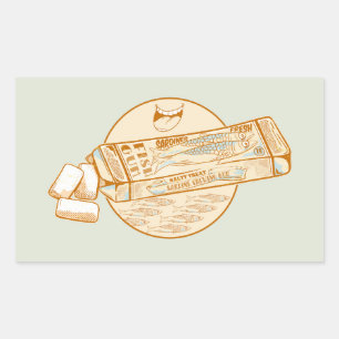 Sardine gearomatiseerde kauwgom grappige vis rechthoekige sticker