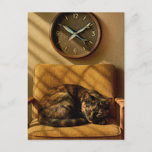 Sardine O'clock Droomtijd – Surrealistische Katten Briefkaart