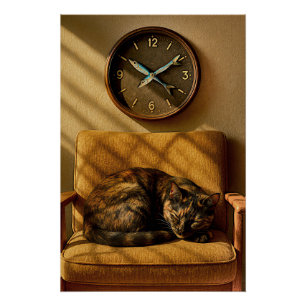 Sardine O'clock Droomtijd – Surrealistische Katten Perfect Poster