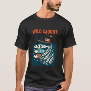 Sardine visser wild gevangen t-shirt