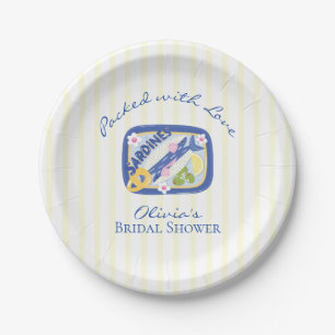 Sardines Bruiloftsfeest Vol Met Liefde Papieren Bordje
